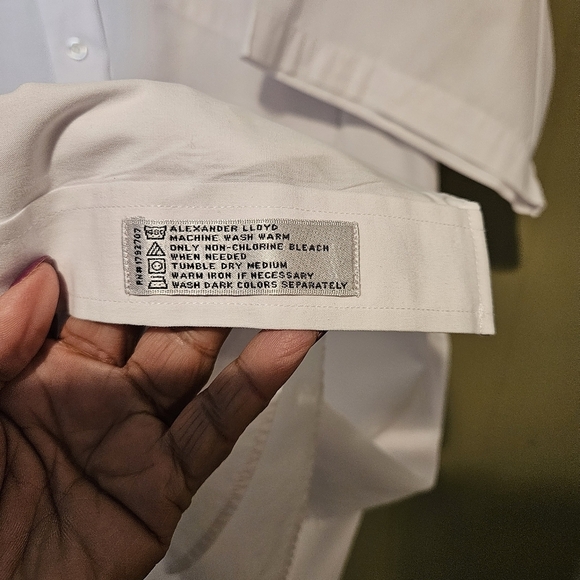 Alexander Lloyd Short-Sleeve Shirt, Mens, Size 20 Tall, White, Dress, Classic - Picture 5 of 5